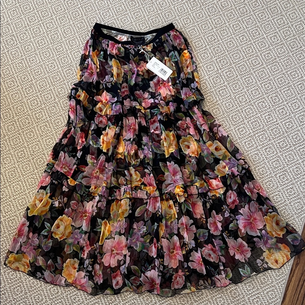 Johnny Was Multicolor Floral Maxi Skirt